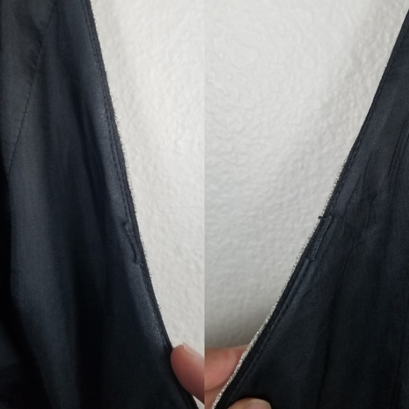 Carmen Marc Valvo Luxury Embroidered Wings Black Halter Maxi Gown Size 14 - Picture 12 of 12